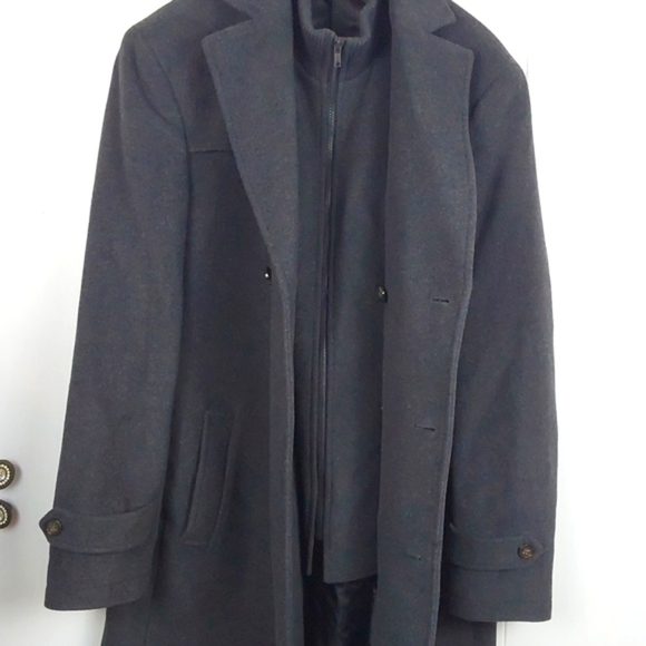 Ralph Lauren Mens Dark Gray Double-Breasted Pea Coat Wool Labrada Luxe Sz.44 - Picture 9 of 14